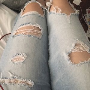 Light wash ripped jeans